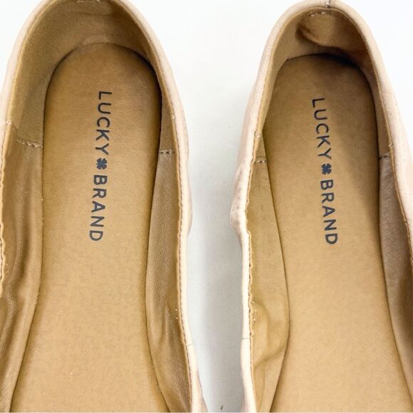 Lucky Brand ERIN Nude Leather Stretch Side Ballet Flats - Picture 11 of 14